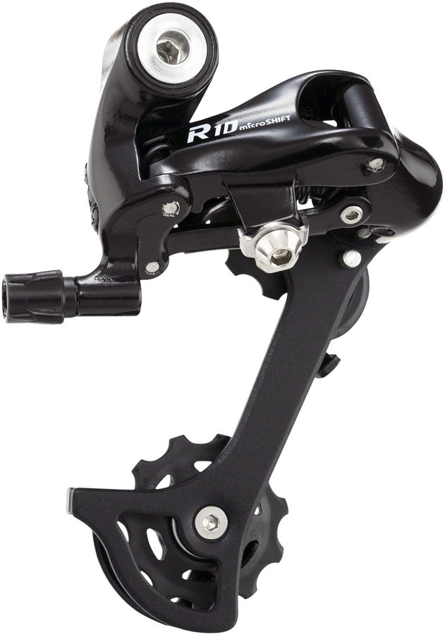 microSHIFT R10 Rear Derailleur - 10-Speed Medium Cage Shimano Road Compatible BLK