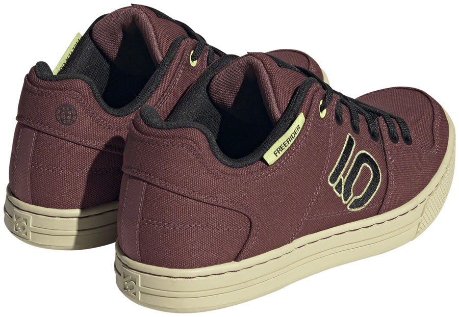 Five Ten Freerider Canvas Flat Shoes - Womens Quiet Crimson/Core Pulse Lime 9