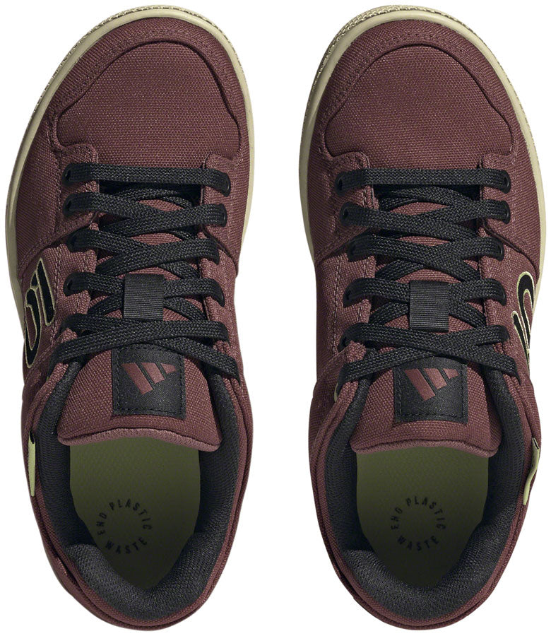 Five Ten Freerider Canvas Flat Shoes - Womens Quiet Crimson/Core Pulse Lime 8.5