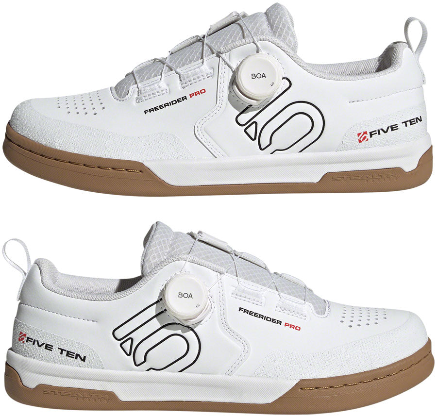 Five Ten Freerider Pro BOA Flat Shoes - Mens FTWR White/Core Black/Red 8