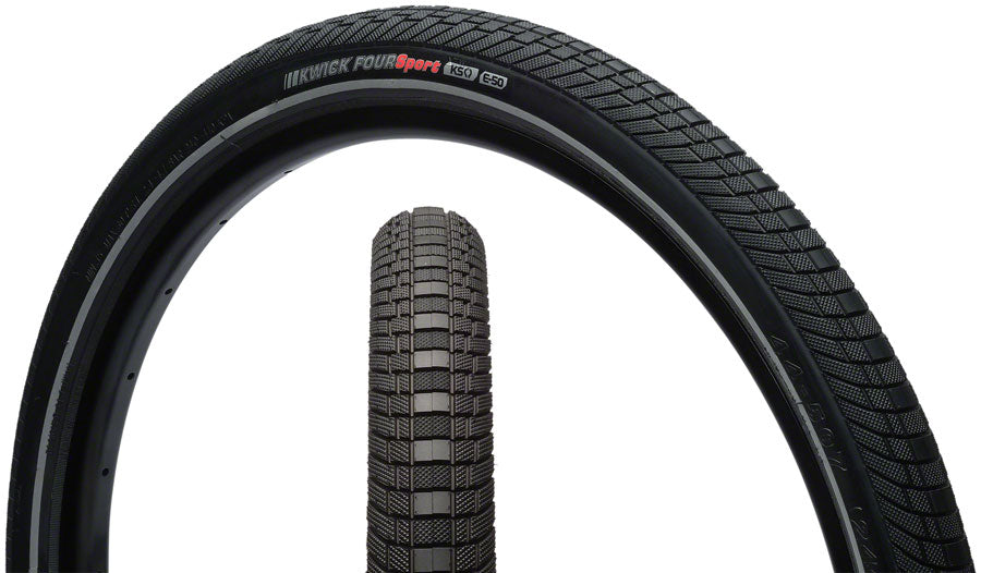 Kenda Kwick Four Tire - 24 x 1.75 Clincher Wire Black/Reflective 60tpi KS