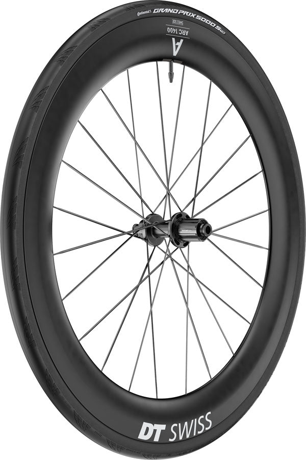 DT Swiss ARC 1400 DiCut 65 Rear Wheel - 700 12 x 142mm Center-Lock HG11 Road/XDR Ratchet EXP 36 BLK WTS w/GP5000 STR Tire