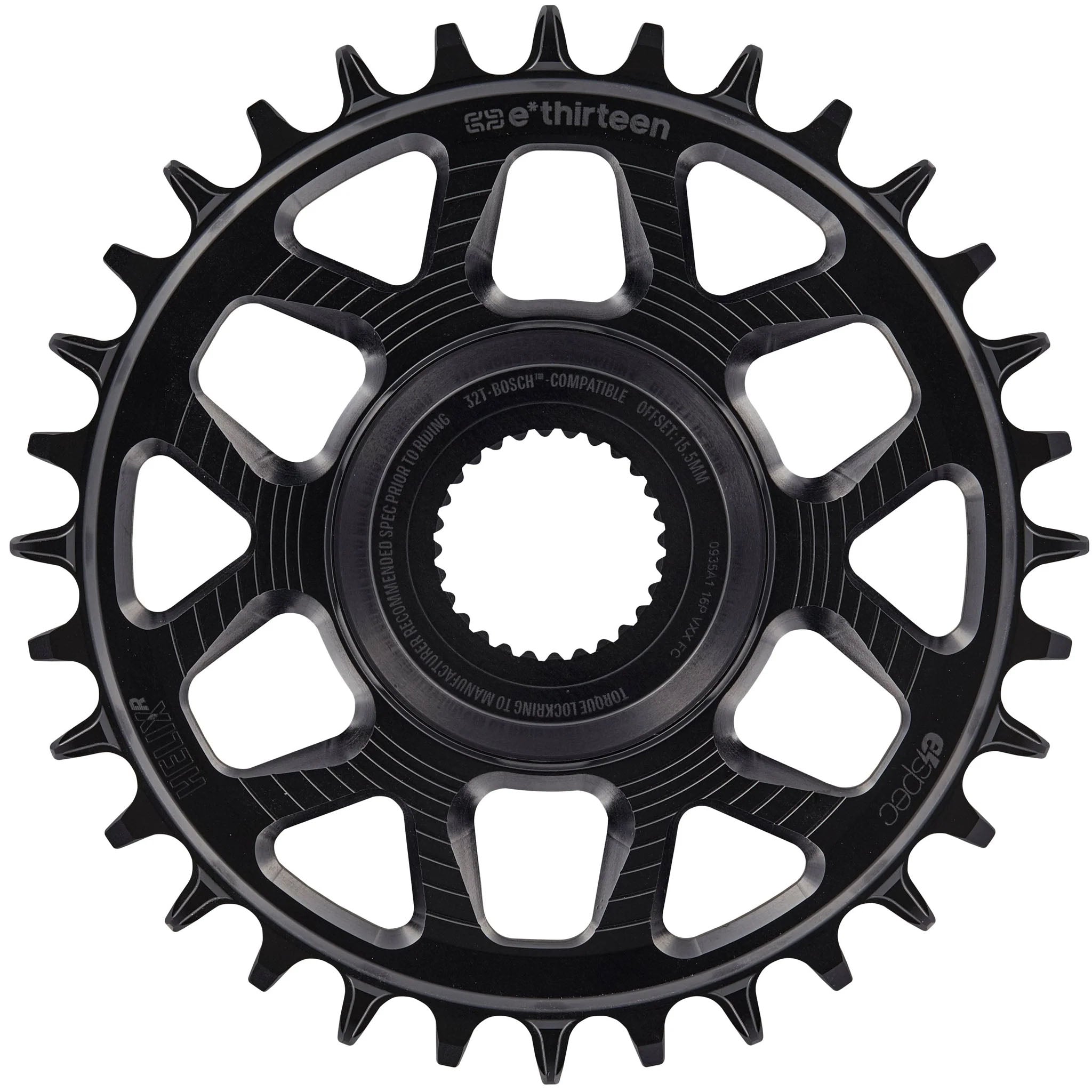 e*thirteen Helix Race e*spec Chainring - Bosch Gen4 Direct Mount 13mm Offset 34T 11/12 Speed BLK