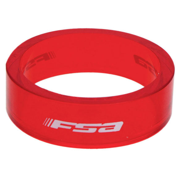 FSA PolyCarb Headset Spacer 1-1/8"x10mm Red 10/C