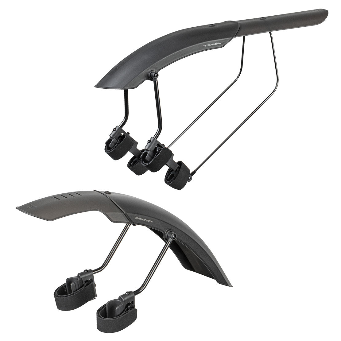 Topeak Tetrafender M1 and M2 Fender Set -Strap-on Front and Rear Black