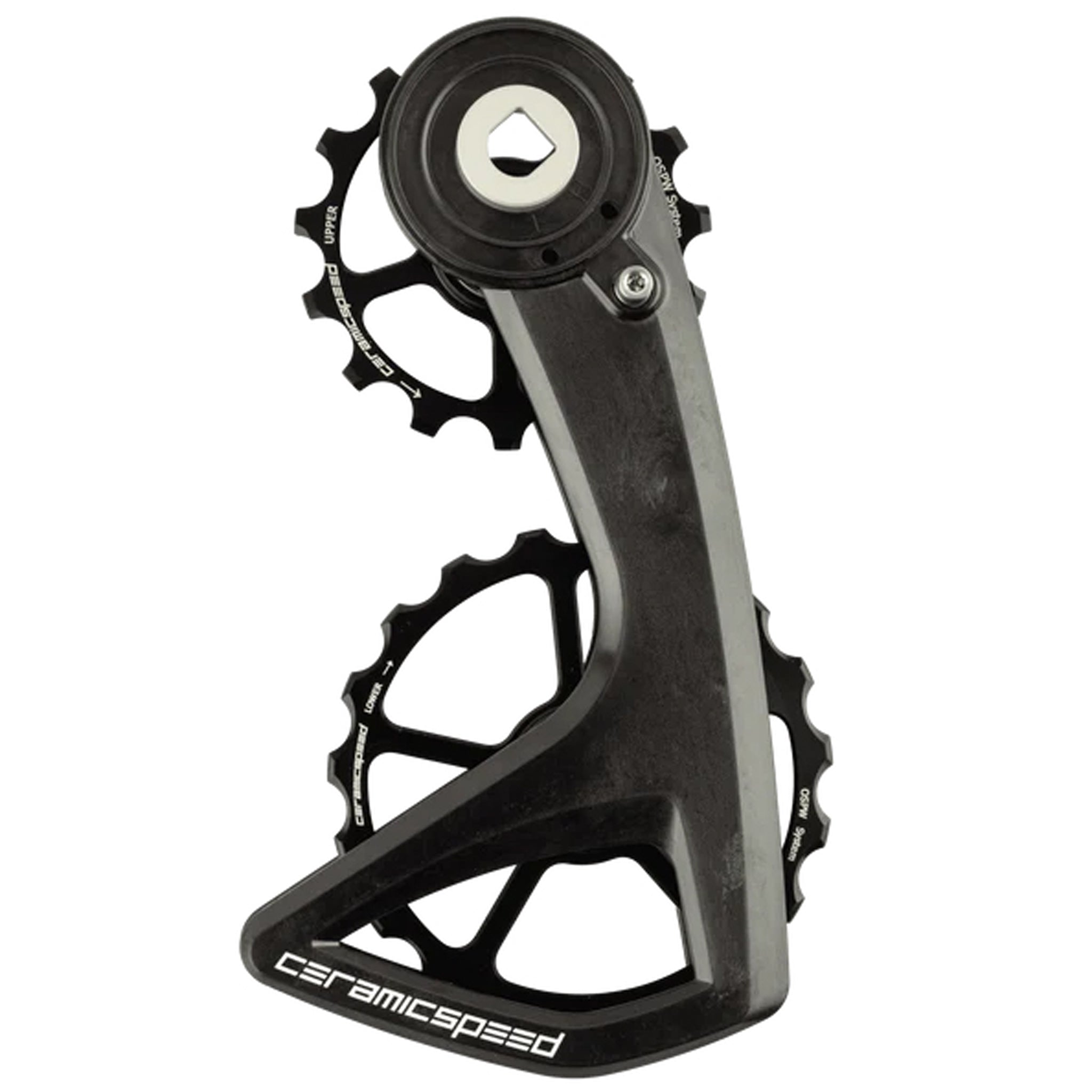 CeramicSpeed OSPW RS Pulley Wheel System SRAM Red/Force AXS - Aluminum Pulley 5 Spoke Carbon Cage BLK