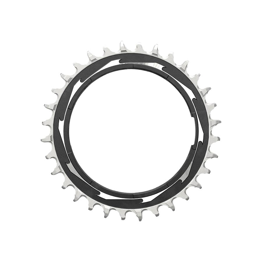 SRAM XX SL Eagle T-Type Thread Mount Chainring - 32t 12-Speed Thread Mount For XX SL PM Spider 3mm Offset Aluminum BLK/Silver
