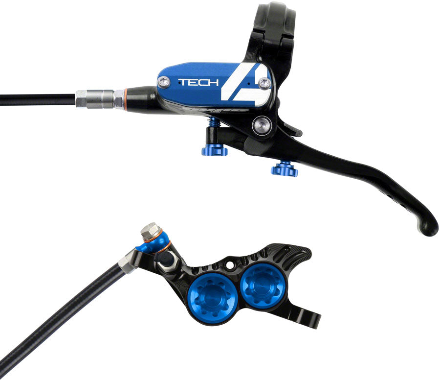Hope Tech 4 V4 Disc Brake and Lever Set - Rear Hydraulic Post Mount Blue