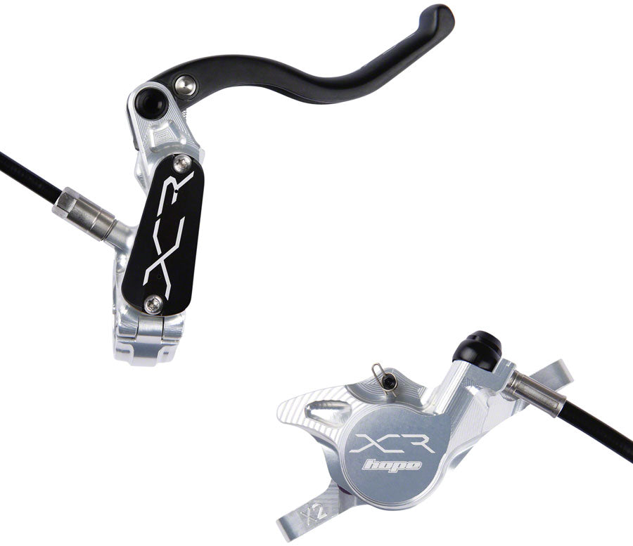 Hope XCR Pro X2 Disc Brake and Lever Set - Rear Hydraulic Post Mount Silver