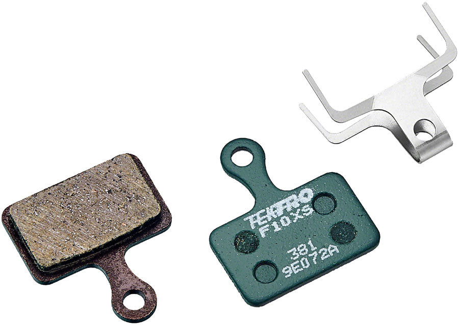 Tektro F10XS Disc Brake Pads - Low Noise Resin For Use With Flat Mount Caliper Green