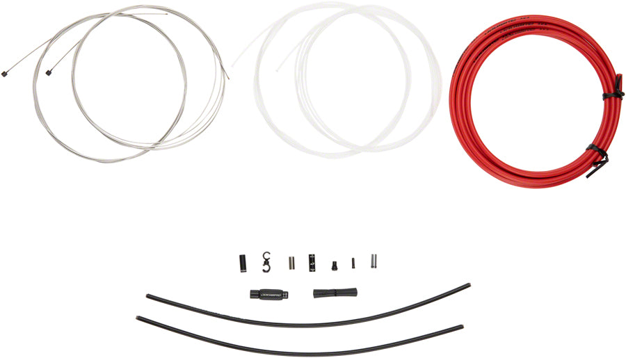 Jagwire Elite Sealed Shift Cable Kit - SRAM/Shimano Ultra-Slick Uncoated Cables Red