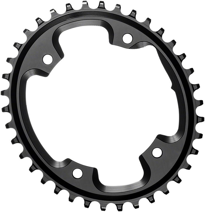 absoluteBLACK Oval 110 BCD CX Chainring - 38t 110 Shimano Asymmetric BCD 4-Bolt Narrow-Wide BLK