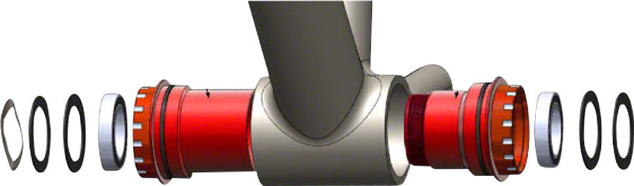 Wheels Manufacturing BB30 to SRAM Bottom Bracket Angular Contact Bearings BLK Cups