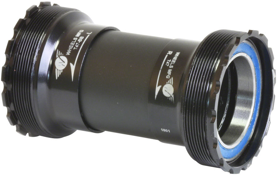 Wheels Manufacturing T47 Inboard Bottom Bracket - DUB Spindle ABEC-3 Bearing BLK