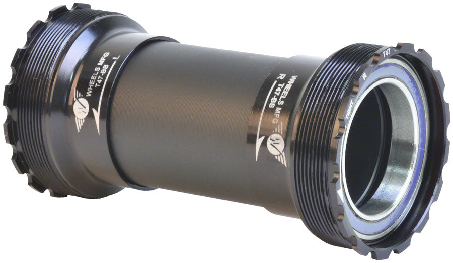 Wheels Manufacturing T47 Inboard Bottom Bracket - For 30mm Spindle ABEC-3 Bearings Fits Frames 68mm-132mm BB Shells BLK