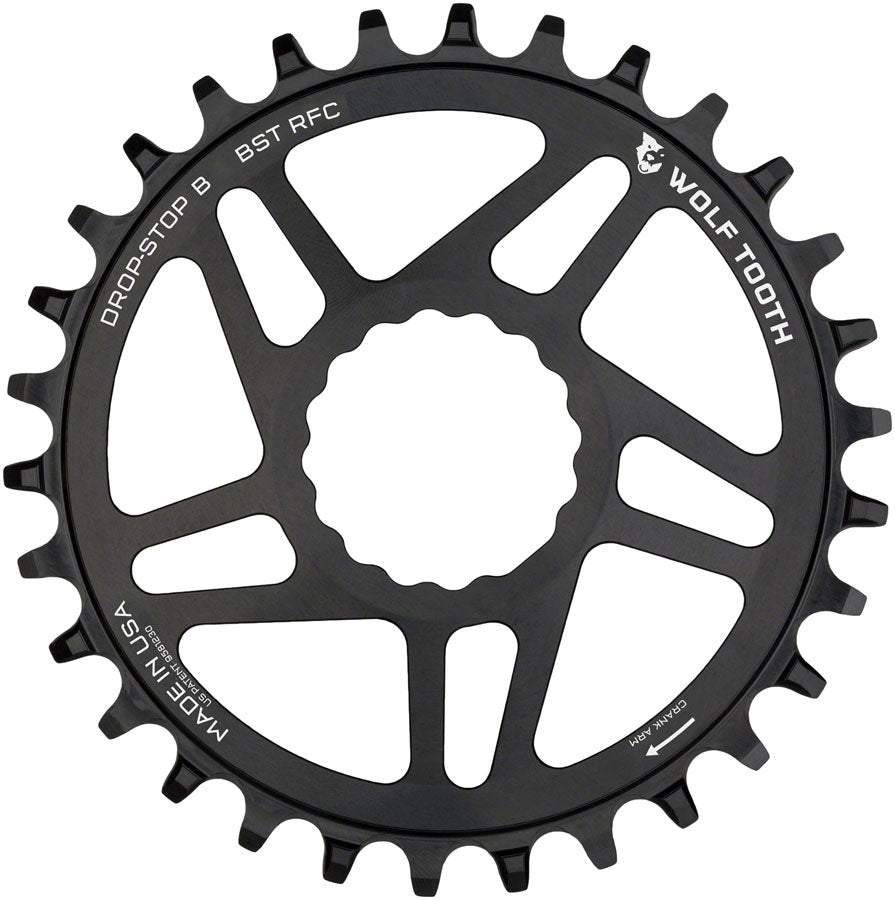 Wolf Tooth Direct Mount Chainring - 36t RaceFace/Easton CINCH Direct Mount Drop-Stop B For Boost Cranks 3mm Offset BLK