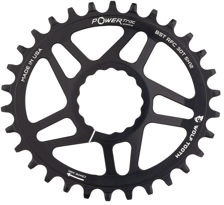 Wolf Tooth Elliptical Direct Mount Chainring - 34t RaceFace CINCH Boost Drop-Stop ST Shimano 12 Speed HG+ BLK