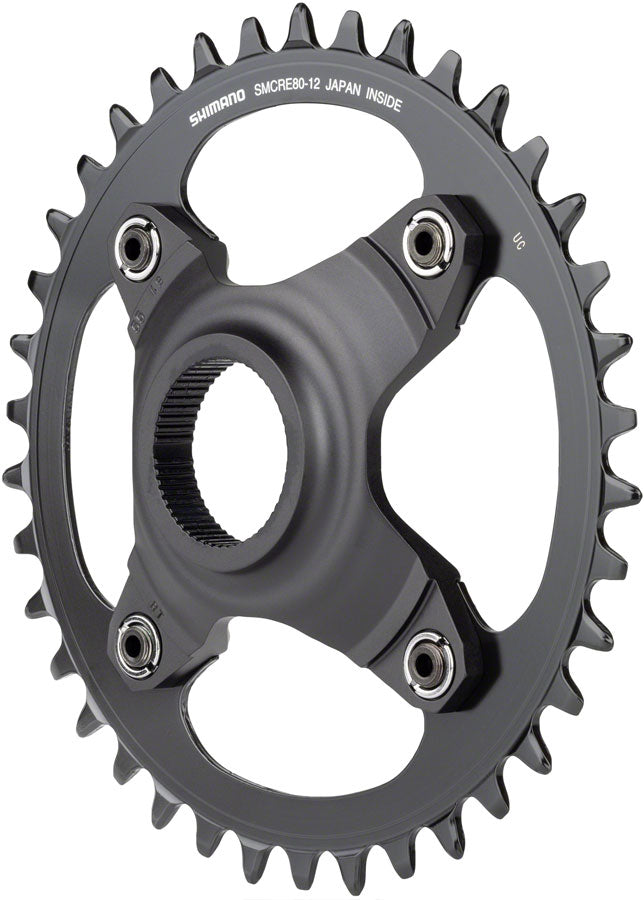Shimano STEPS SM-CRE80-12-B Chainring - 38T Without Chainguard 55mm Chainline BLK