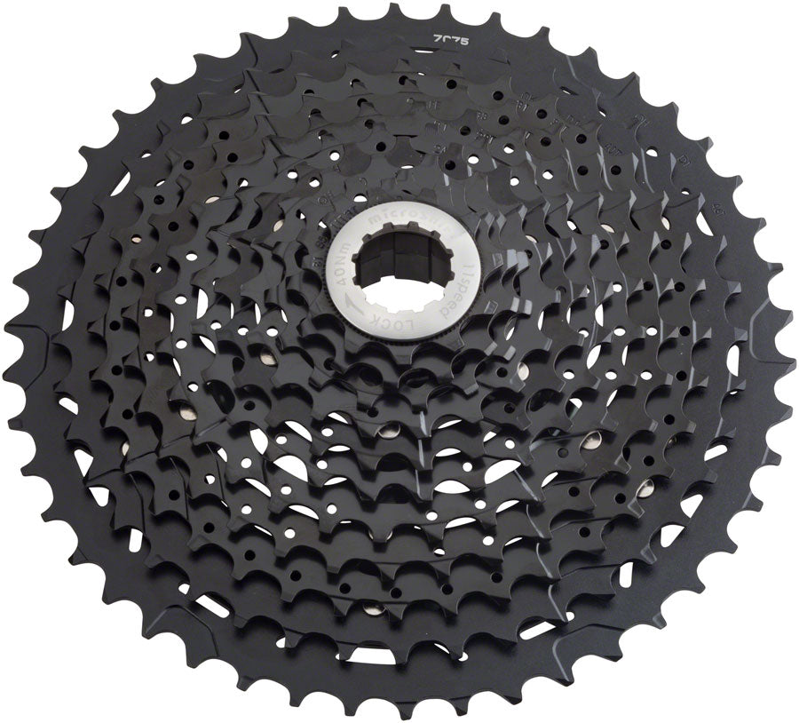 microSHIFT G11 Cassette - 11 Speed 11-42t Black ED Coated With Spider