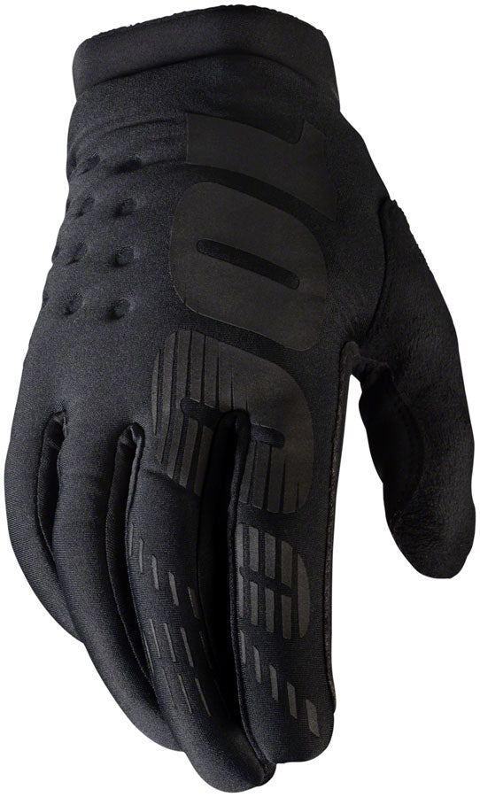 100% Brisker Gloves - Black Full Finger Womens Medium