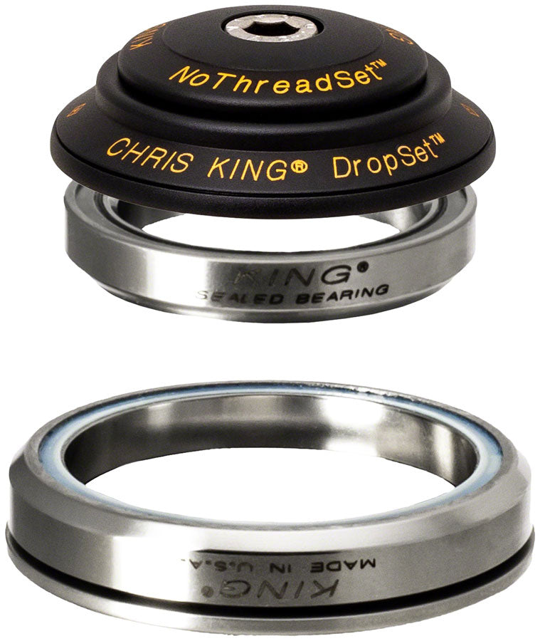 Chris King DropSet 3 Headset - 1-1/8 - 1.5" 41/52mm 36 Deg Black/Gold