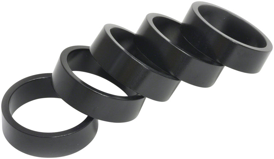 Wheels Manufacturing Aluminum Headset Spacer - 1-1/8" 10mm Black 5-pack