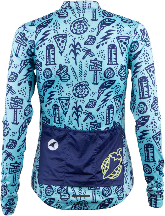 Salsa Womens Gravel Story Long Sleeve Jersey - Lite Blue Dark Blue YLW Medium