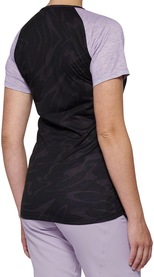 100% Airmatic Jersey - Black/Lavender Short Sleeve Womens Small