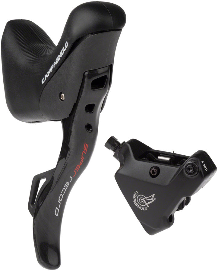 Campagnolo Super Record Ergopower EPS Hydraulic Brake/Shift Lever Disc Caliper - Right/Rear 12-Speed 140mm Flat Mount Caliper BLK