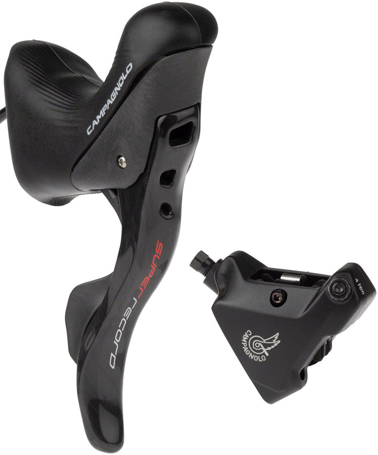 Campagnolo Super Record Ergopower Hydraulic Brake/Shift Lever Disc Caliper - Right/Rear 12-Speed 140mm Flat Mount Caliper BLK