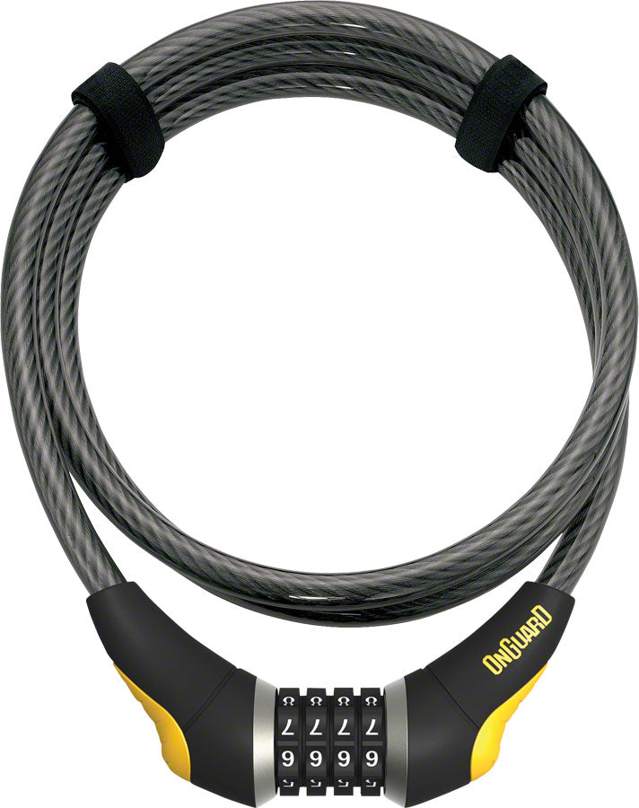 OnGuard Akita Resettable Combo Cable Lock: 6 x 12mm Gray/Yellow