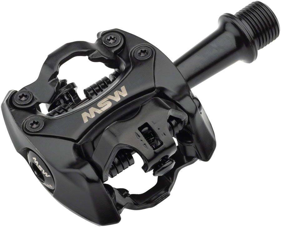 MSW Flash II Pedals - Dual Sided Clipless Aluminum 9/16" Black