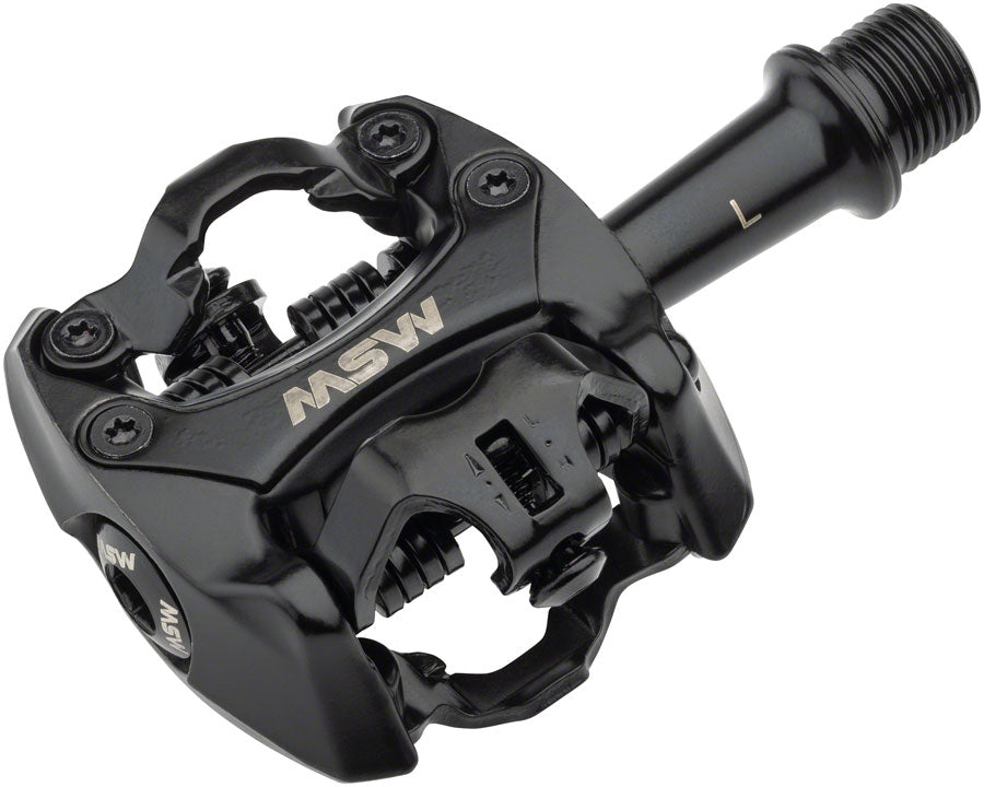 MSW Flash II Pedals - Dual Sided Clipless Aluminum 9/16" Black