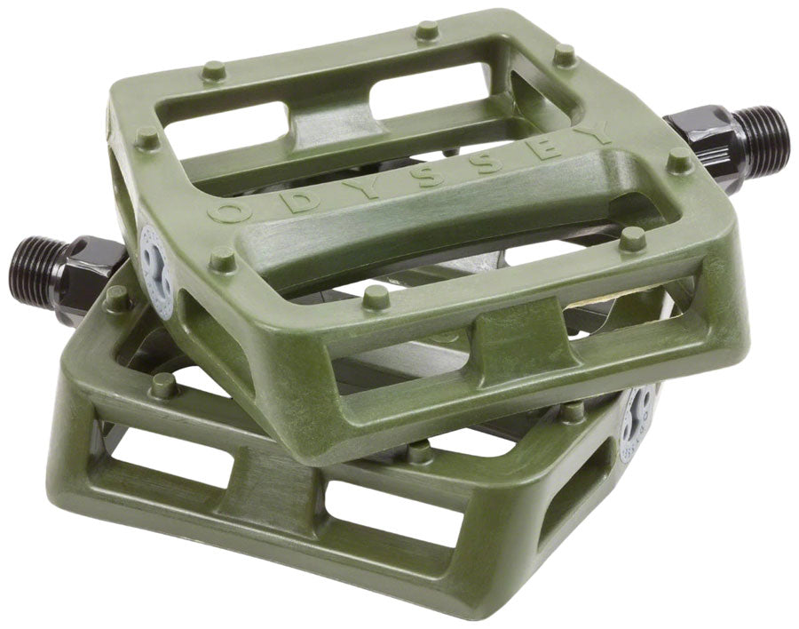 Odyssey Grandstand V2 PC Pedals - Platform Composite/Plastic 9/16" Army Green
