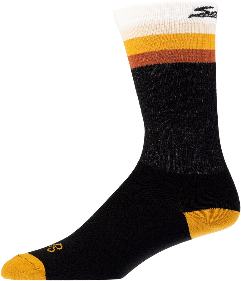Salsa Latitude Sock - 8" Black White/Stripes Small/ Medium