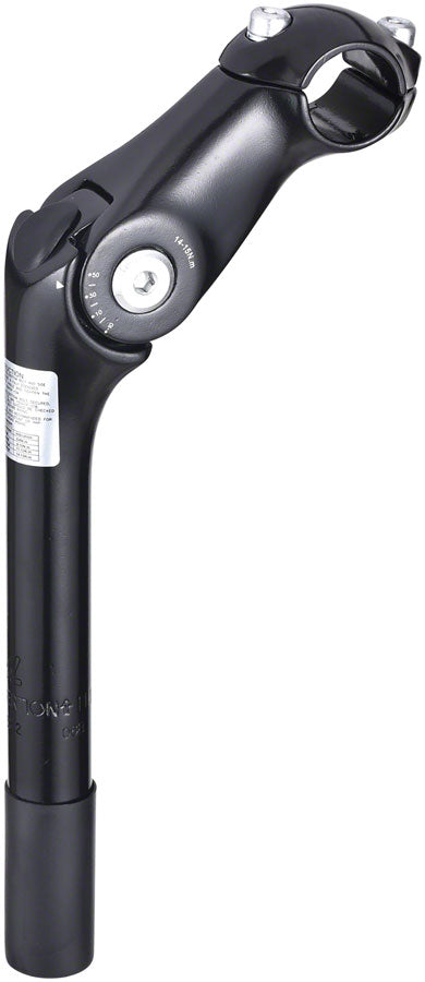 Zoom Quick Comfort Adjustable Stem - 110mm 25.4 Clamp Adjustable 80-150deg 22.2-24tpi Quill Aluminum BLK
