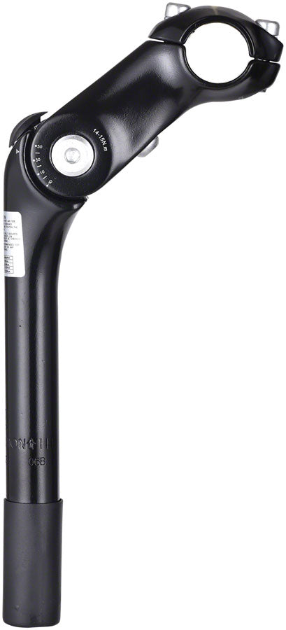 Zoom Quick Comfort Adjustable Stem - 110mm 25.4 Clamp Adjustable 80-150deg 25.4-24tpi Quill Aluminum BLK
