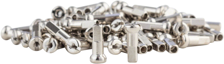 DT Swiss Pro Head Brass Nipples: 2.34 x 14mm Silver Box of 100