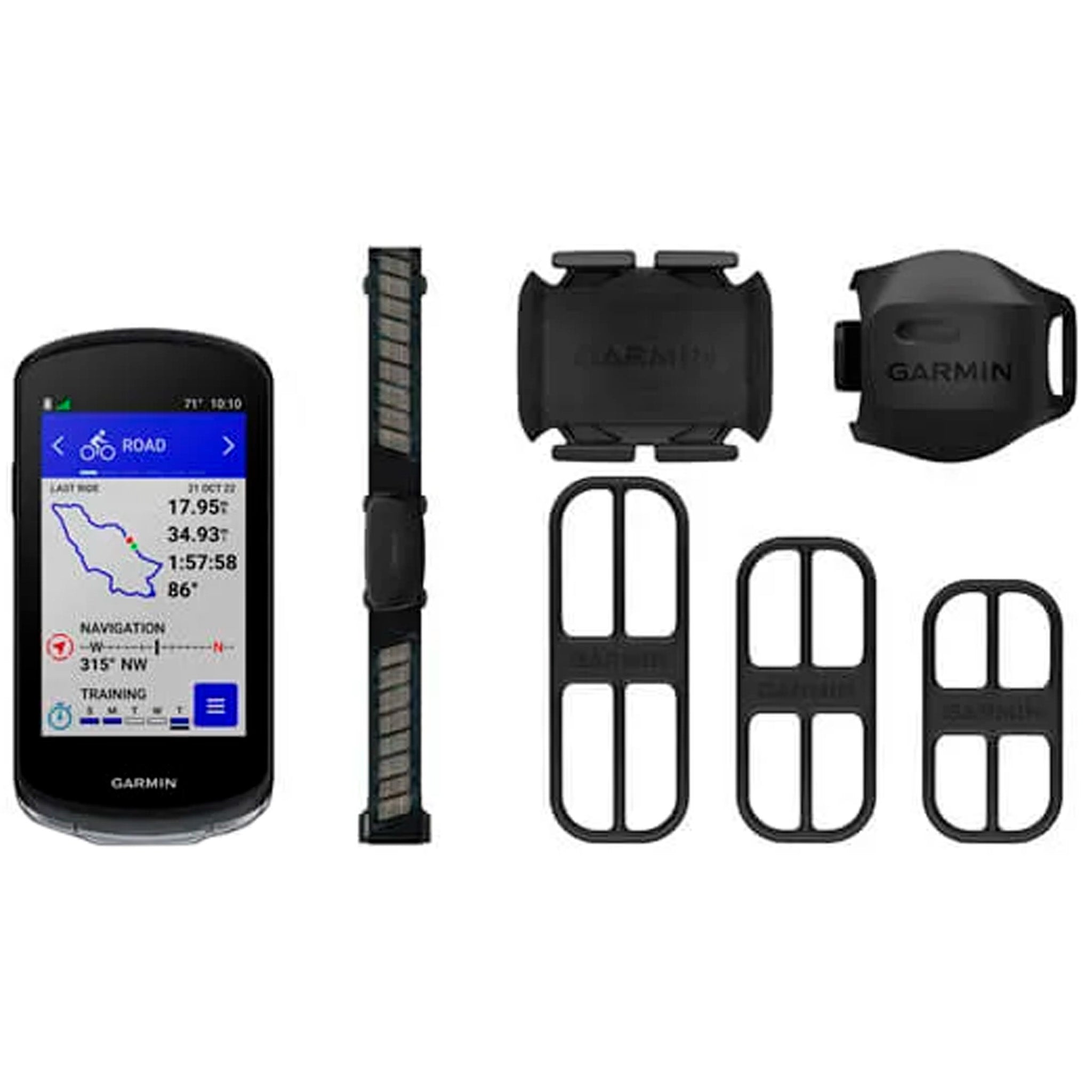 Garmin Edge 1040 Bike Computer Bundle - Includes  Speed Cadence Sensor HRM-Dual Monitor GPS Wireless BLK