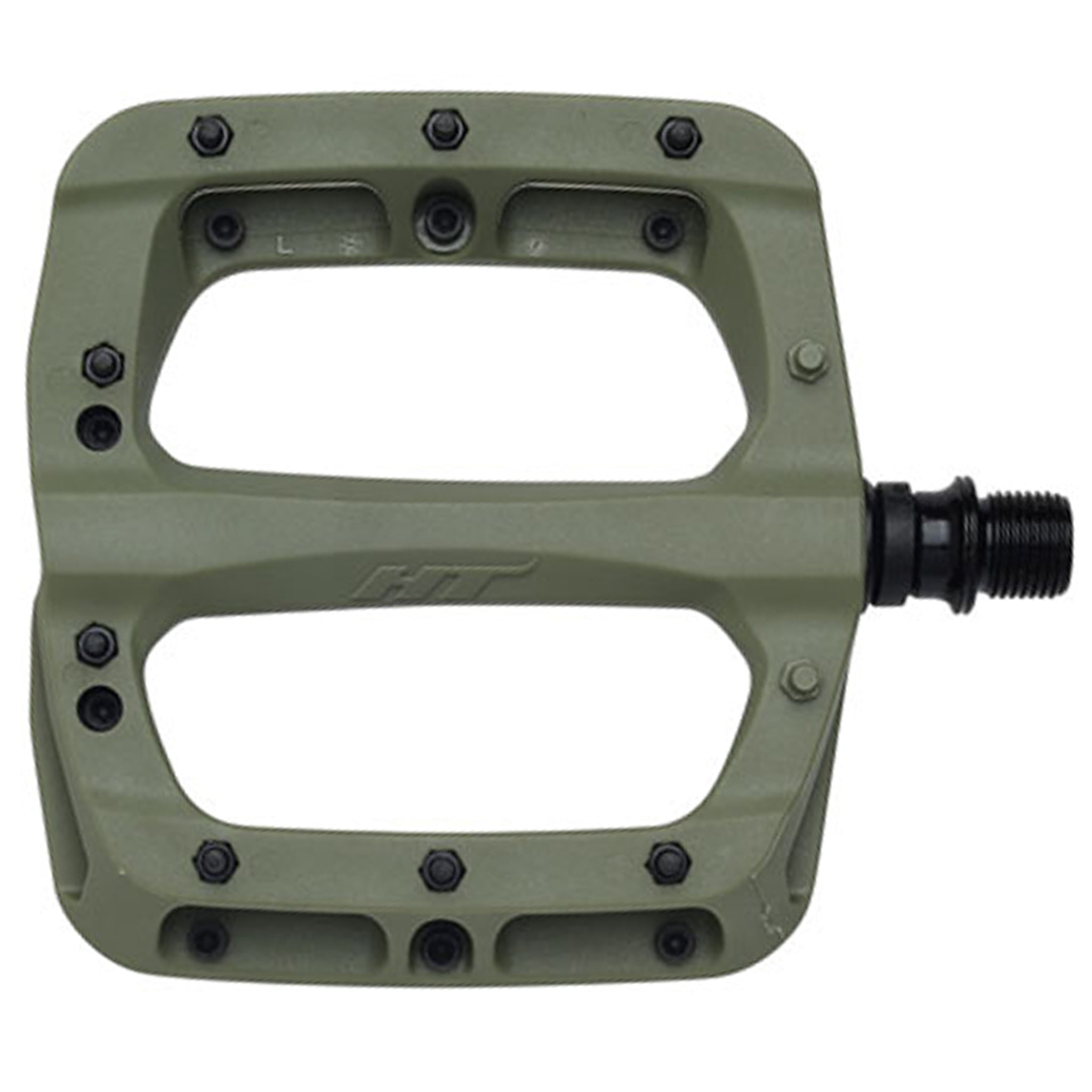 HT Components PA03A Nano P Platform Pedals Body: Nylon Spindle: Cr-Mo 9/16 Green