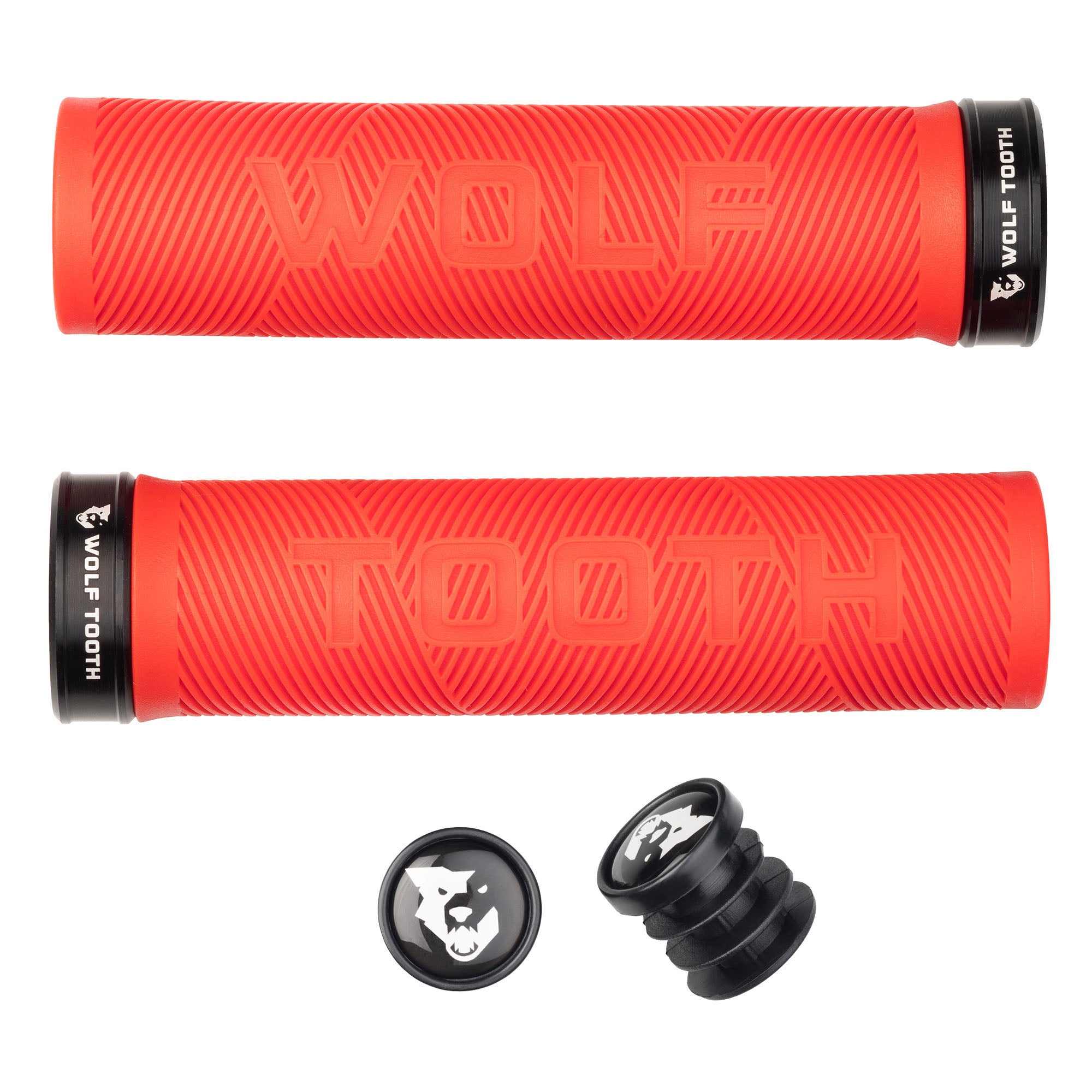 Wolf Tooth Components Echo Lock-On Grip Set - Red/Blk
