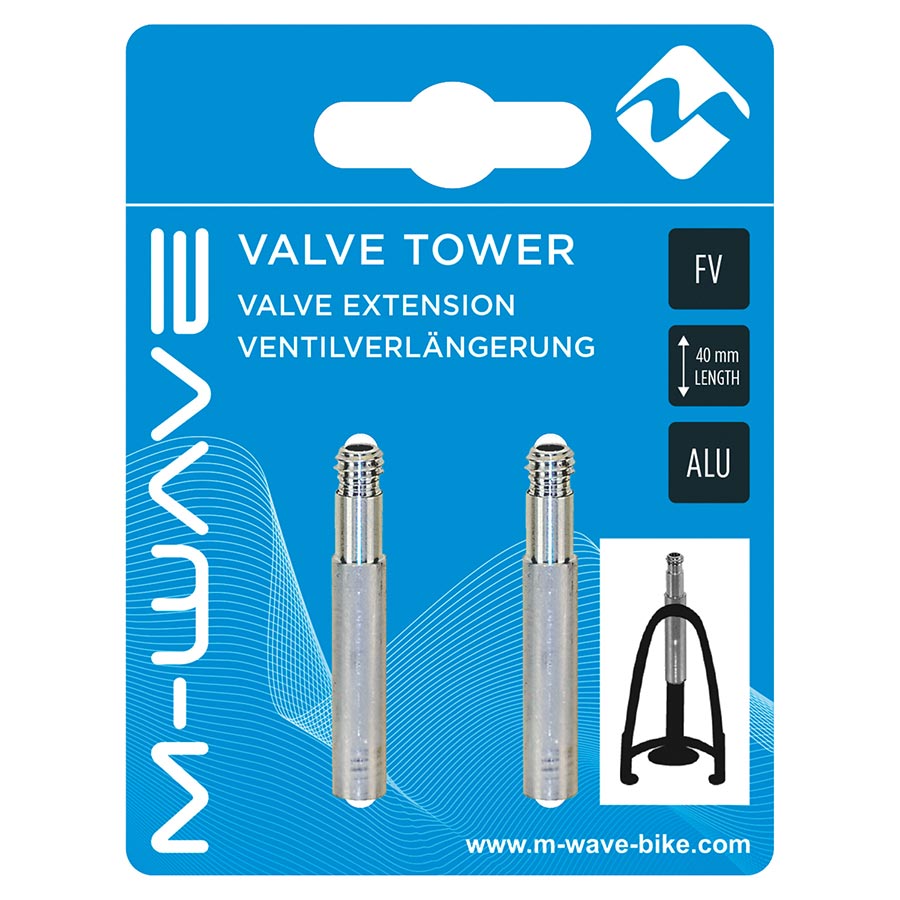 M-Wave 40 mm Valve Extender Silver Pair