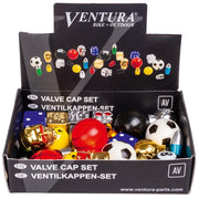Ventura Valve Cap Bulk 15 designs 2 of each For Schrader Kit