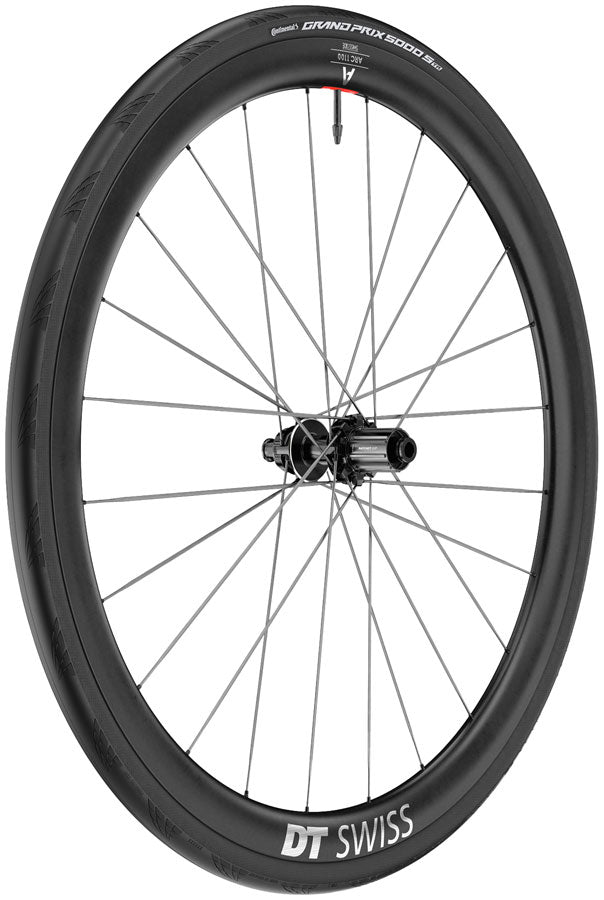 DT Swiss ARC 1100 Spline CS 38 Rear Wheel - 700 12 x 142mm Center-Lock HG11 Road/XDR Ratchet EXP 36 BLK WTS w/Grand Prix 5000 STR Ti