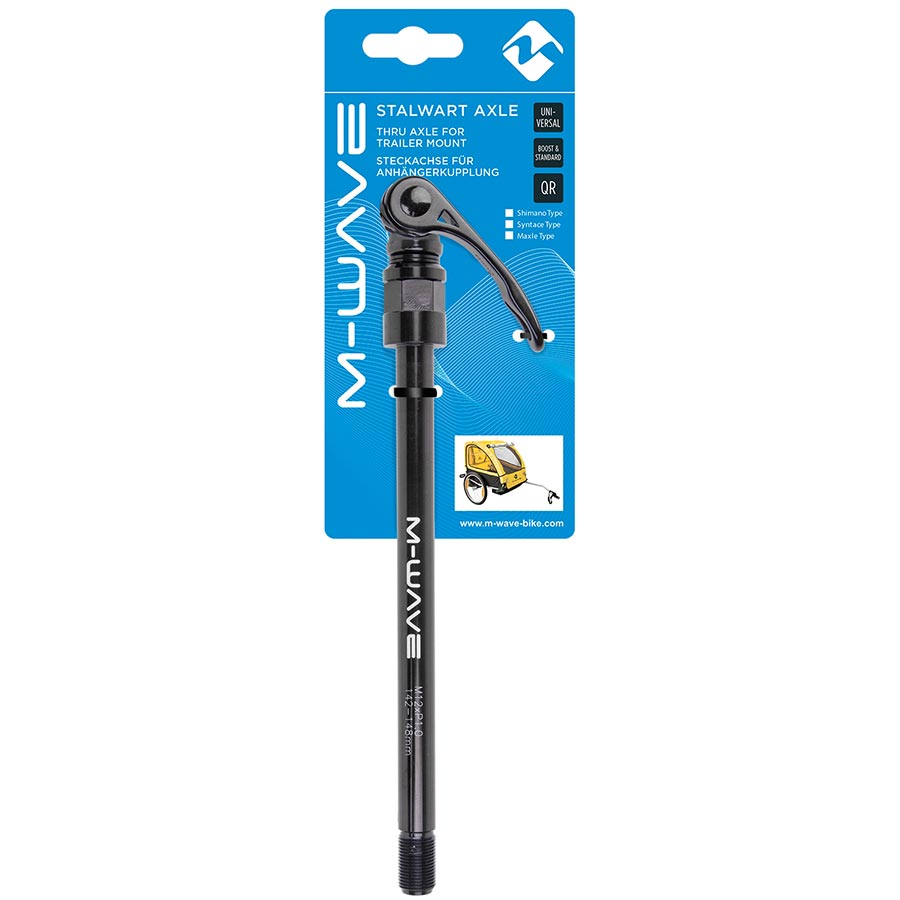 M-Wave Stalwart 180mm Thru Axle Rear 12x142mm TA Length: 180mm Thread Length: 20mm Thread Pitch: M12x1.75 Stalwart trailer