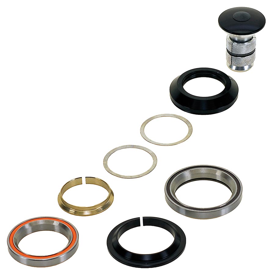 Neco Neco 1 1/8" - 1 1/4" Ahead Headset : IS42/28.6 | IS47/33 Integrated Complete Black