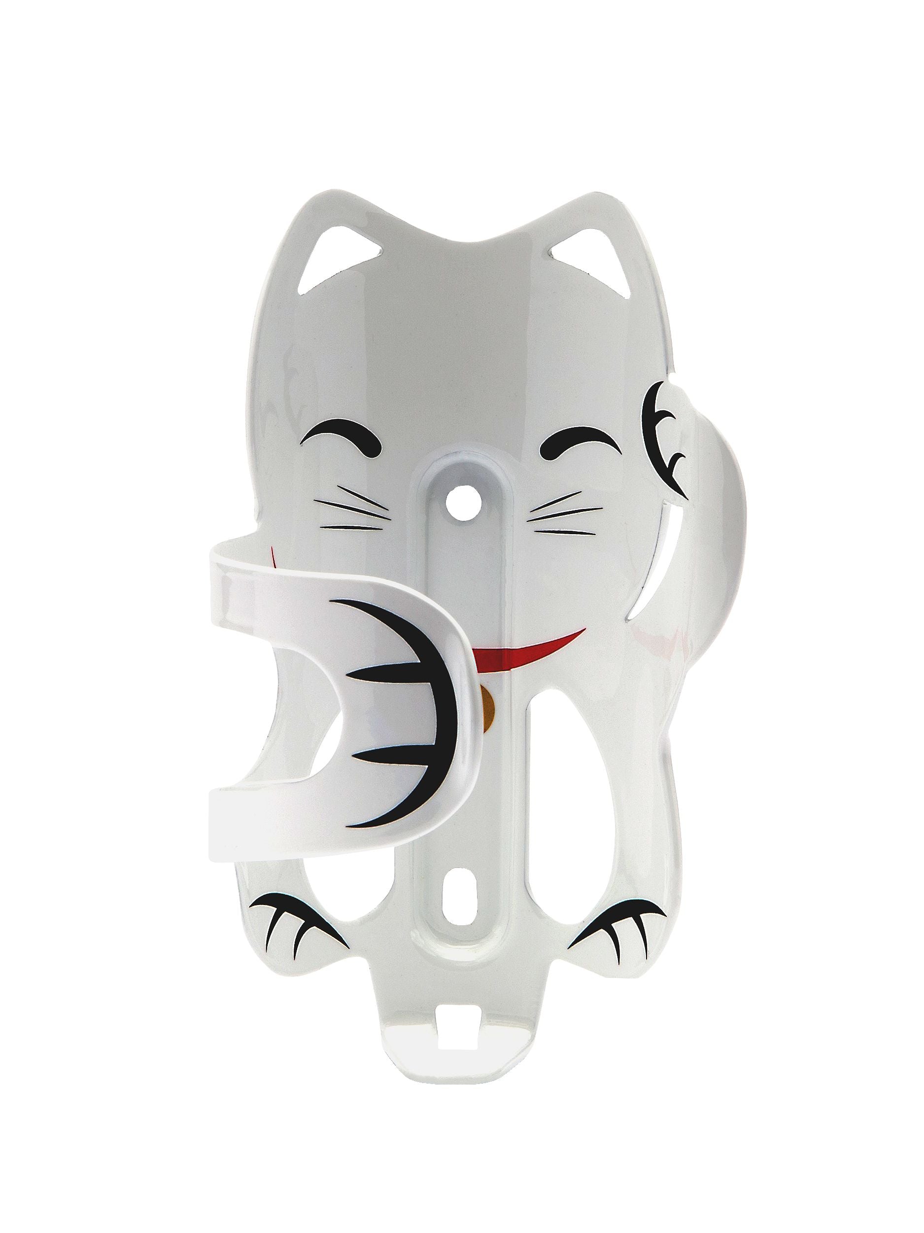 Portland Design Works Lucky Cat Water Bottle Cage: White Cat