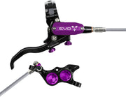 Hope EVO TR4 Disc Brake Lever Set - Right Hand Post Mount 4-Piston Braided Hydraulic Hose BLK/Purple
