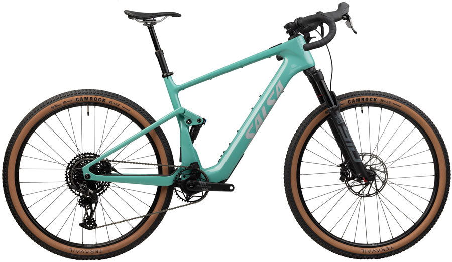 Salsa Wanderosa C Apex Eagle Ebike - 29" Carbon Sea Green Medium