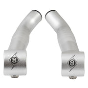 Origin8 Comp-Lite Bar Ends Short Silver Short `Ski` Bend